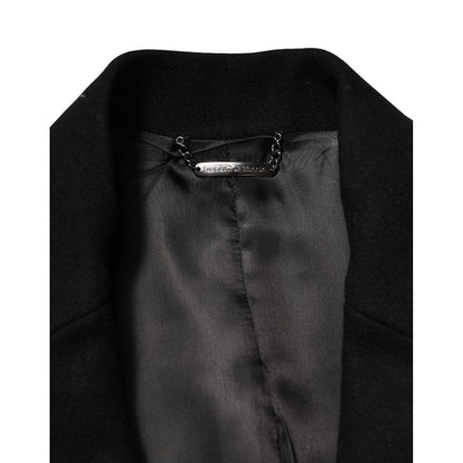 Dolce & Gabbana Black Heraldic Patch Single Breasted Blazer Jacket