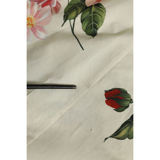 Dolce & Gabbana Beige Floral Sleeveless A-line Midi Dress