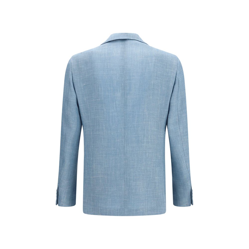 Lardini Blue Silk Blazer 1728,72470364320,Blazers - Suits & Blazers - Clothing,Blue,Clothing,IT50 | L,IT52 | XL,IT54 | XXL,Lardini,Men,New with tags,Suits & Blazers - Clothing