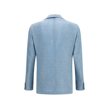 Lardini Blue Silk Blazer 1728,72470364320,Blazers - Suits & Blazers - Clothing,Blue,Clothing,IT50 | L,IT52 | XL,IT54 | XXL,Lardini,Men,New with tags,Suits & Blazers - Clothing