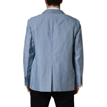Dolce & Gabbana Light Blue Single Breasted Men Jacket Blazer