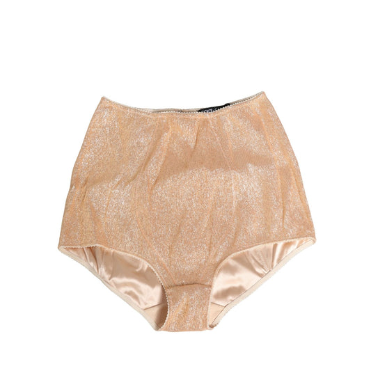 Dolce & Gabbana Beige Silk Blend High Waist Girdle Panty Underwear
