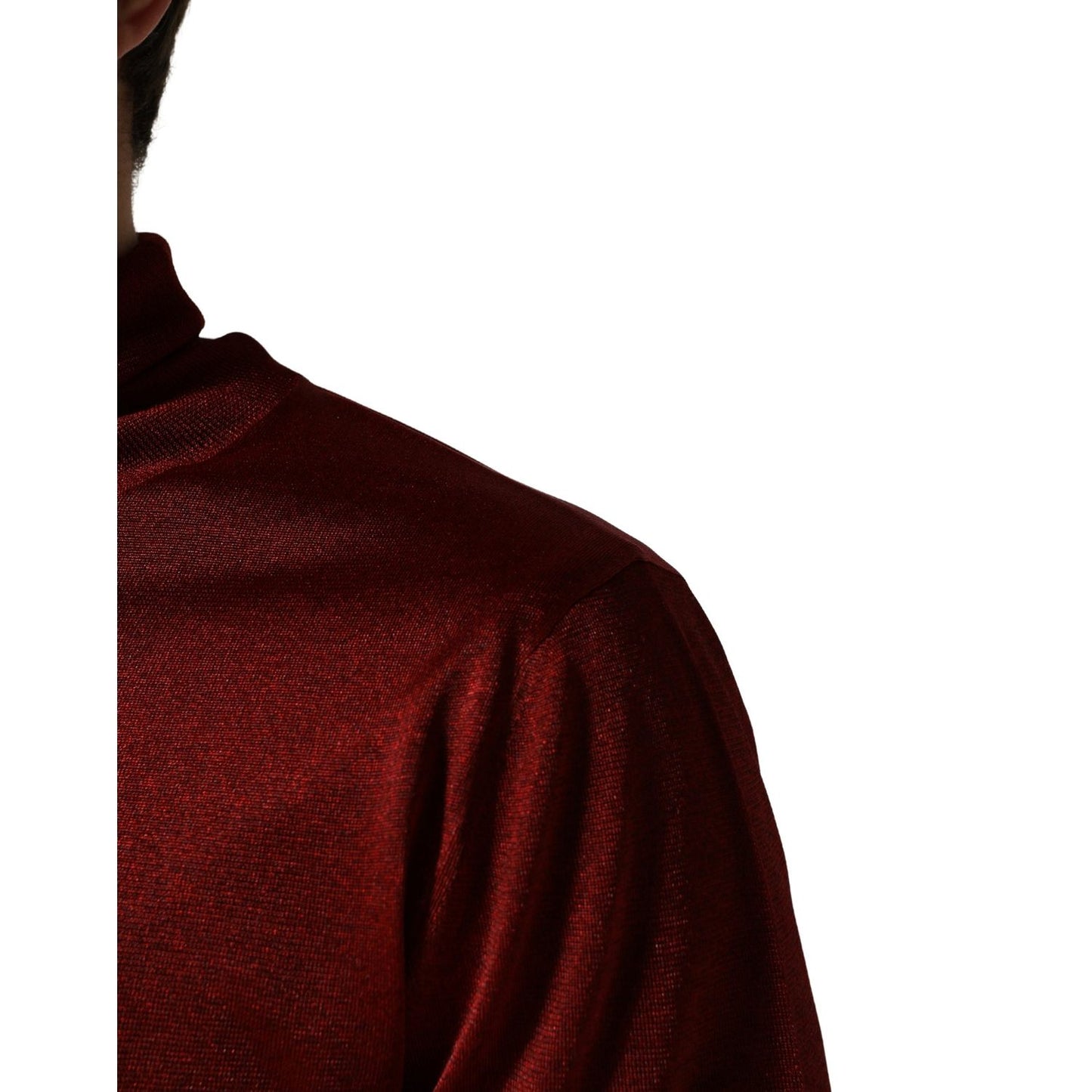 Dolce & Gabbana Red Long Sleeve TurtleNeck Pullover Sweater
