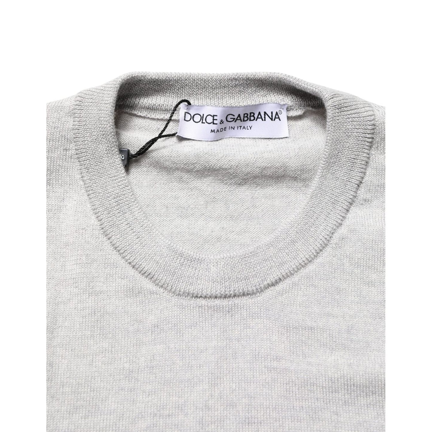 Dolce & Gabbana Gray Long Sleeves Crew Neck Pullover Sweater