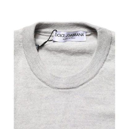 Dolce & Gabbana Gray Long Sleeves Crew Neck Pullover Sweater