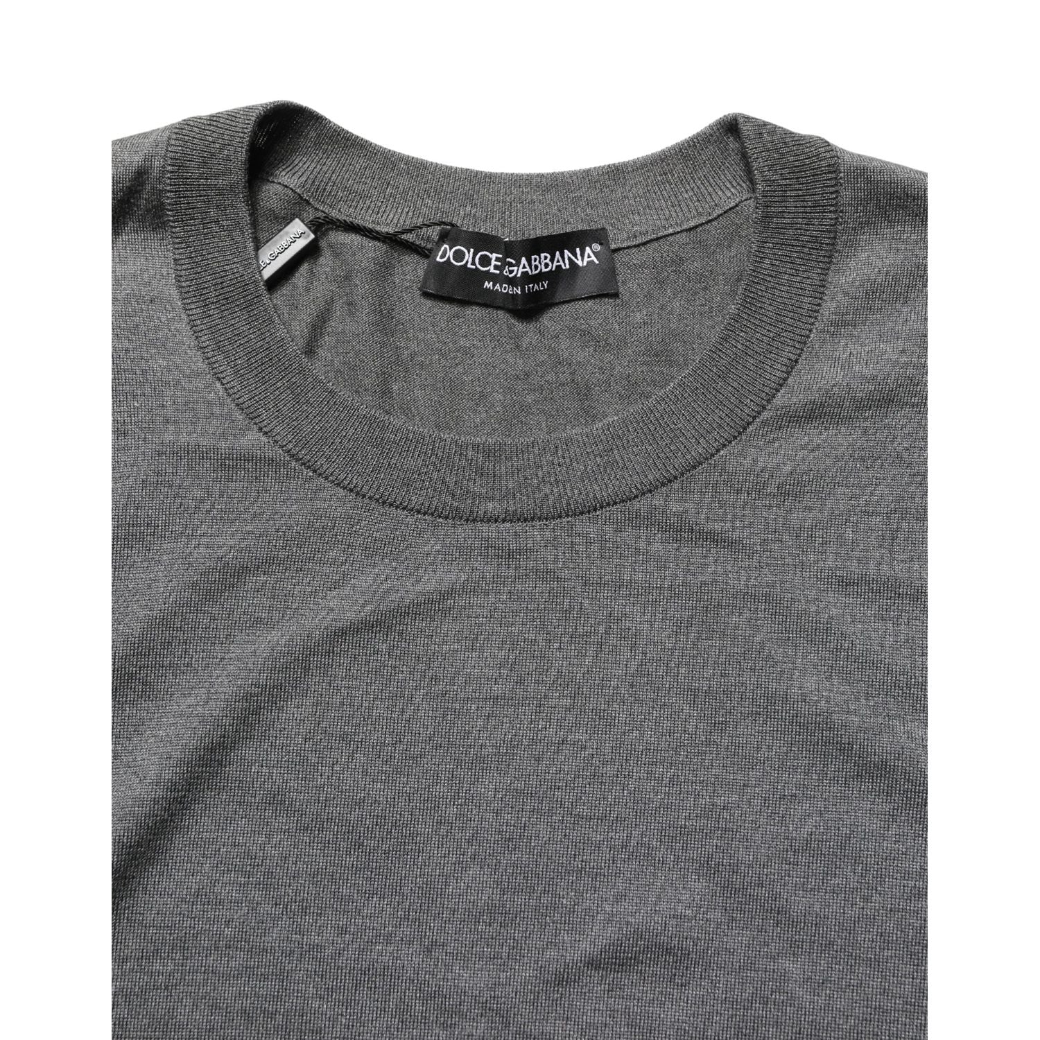Dolce & Gabbana Gray Long Sleeves Crew Neck Pullover Sweater