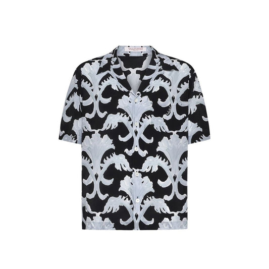 Valentino Garavani Black Silk Pattern Shirt