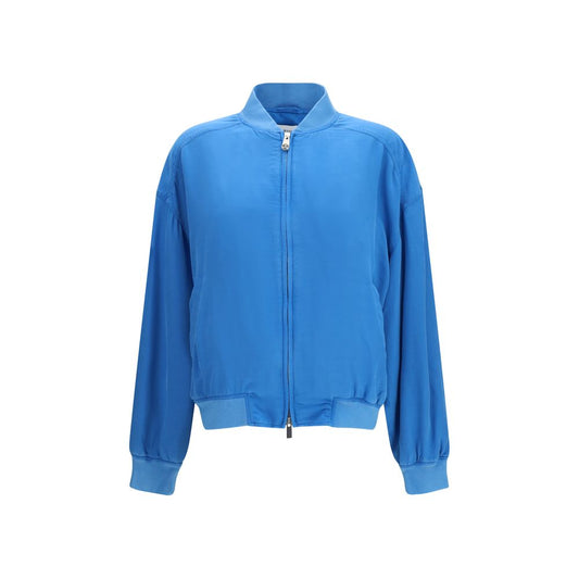 Versace Blue Silk Bomber