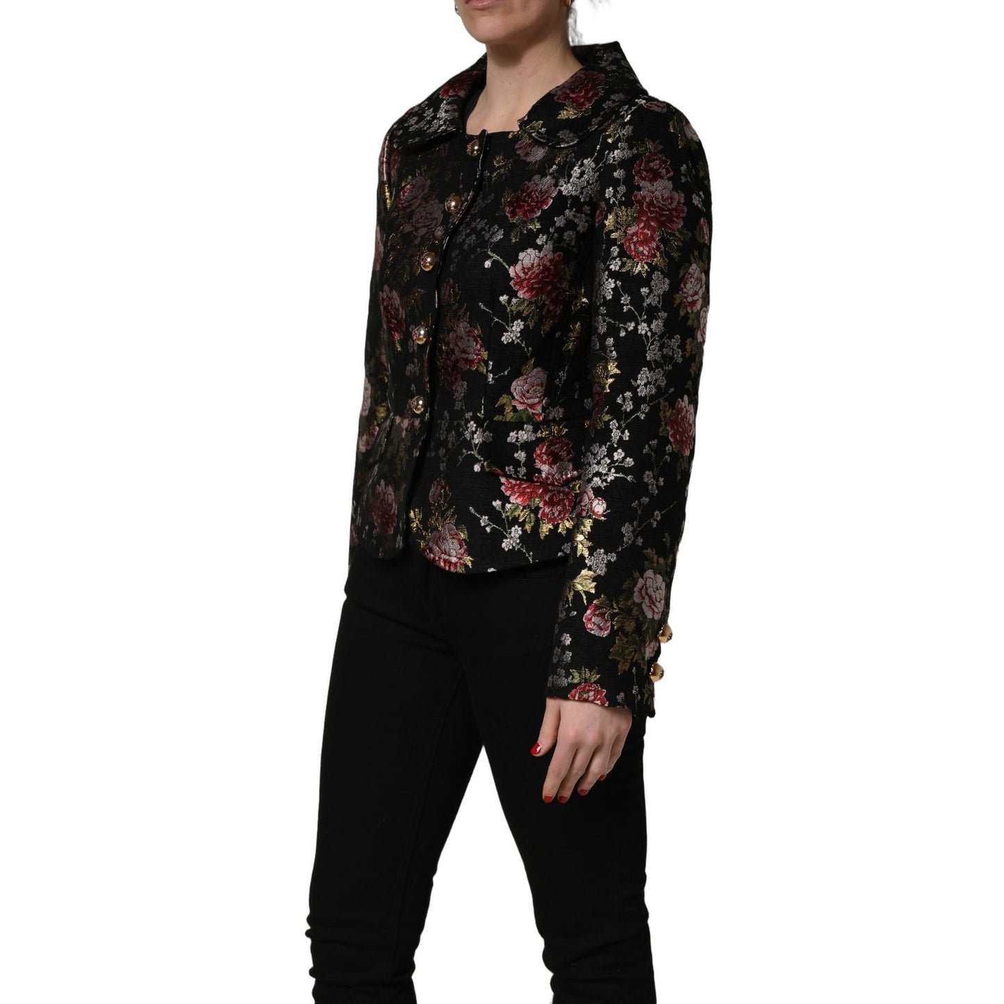 Dolce & Gabbana Multicolor Floral Brocade Blazer Jacket