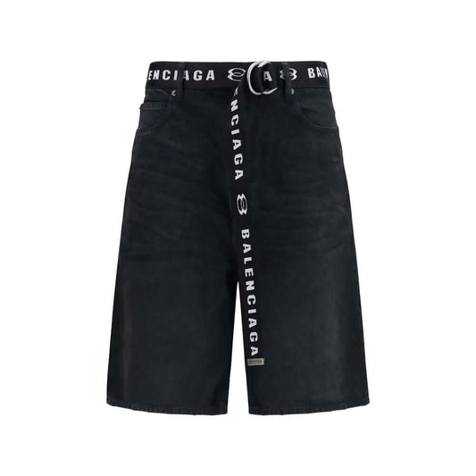 Balenciaga Black Cotton Bermuda Shorts
