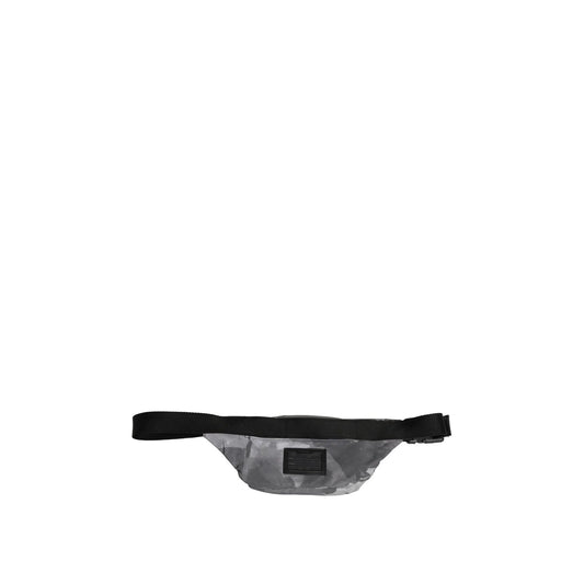 Dolce & Gabbana Black Nylon Brass Plate Camouflage Waist Fanny Pack Bag