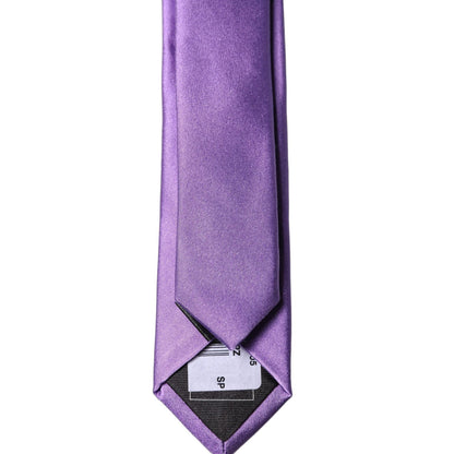 Dolce & Gabbana Purple Solid 100% Silk Adjustable Men Tied Necktie Tie