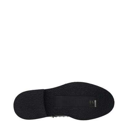 Valentino Garavani Black Leather Oxfords And Derbies