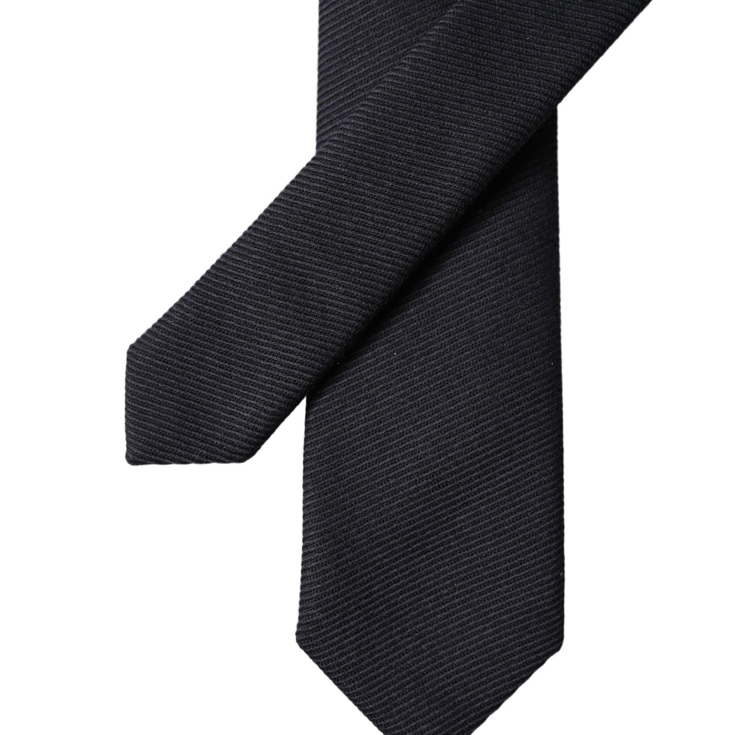 Dolce & Gabbana Black Solid 100% Silk Adjustable Men Tied Necktie Tie