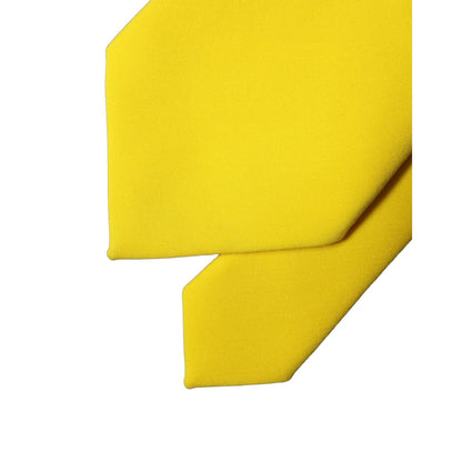 Dolce & Gabbana Yellow Solid Polyester Adjustable Women Tied Necktie Tie