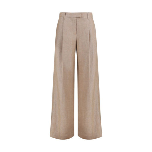 Brunello Cucinelli Beige Linen Casual Pants
