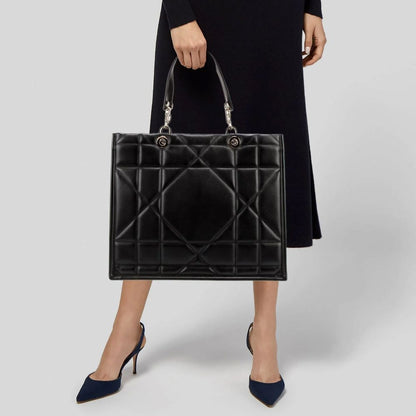 Dior Black Leather Tote Bag