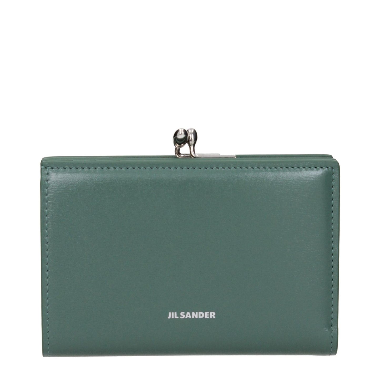 Jil Sander Green Leather Wallet