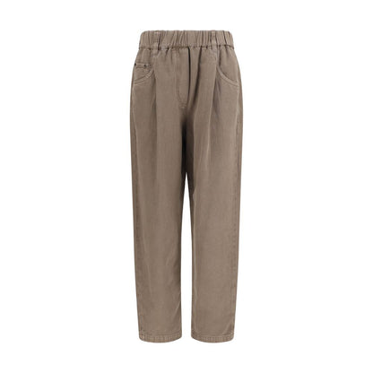 Brunello Cucinelli Beige Cotton Casual Pants