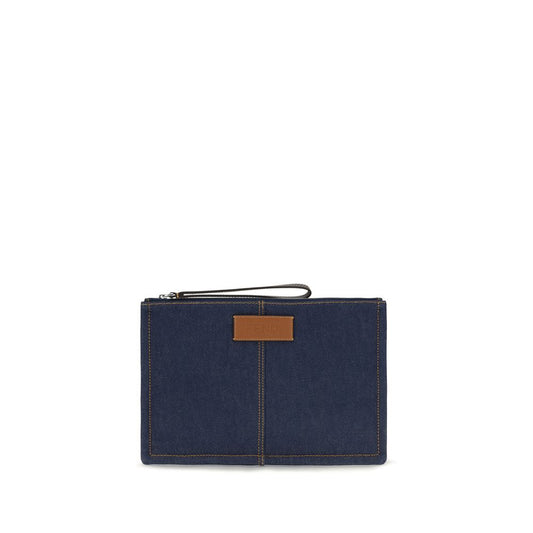 Fendi Blue Cotton Wallet