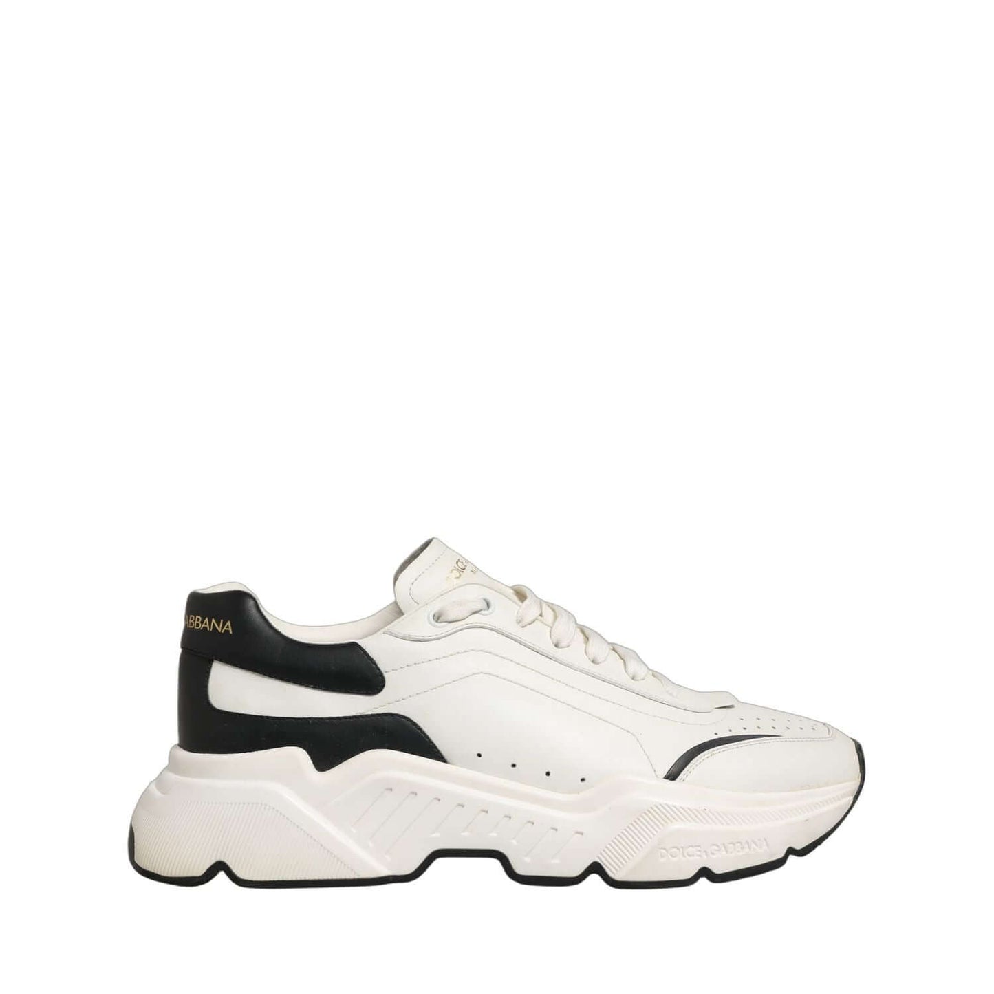 Dolce & Gabbana White Black Daymaster Low Top Sneakers Shoes