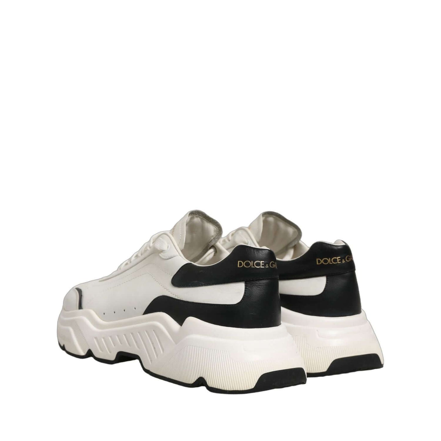 Dolce & Gabbana White Black Daymaster Low Top Sneakers Shoes
