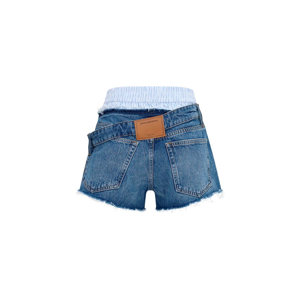 Alexander Wang Blue Cotton Bermuda Shorts