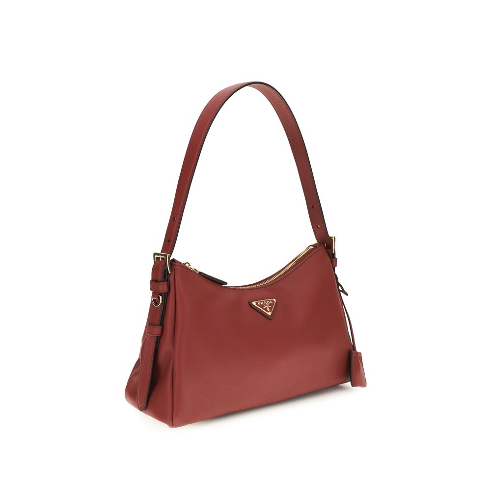 Prada Brown Calf Leather Bos Taurus Shoulder Bag
