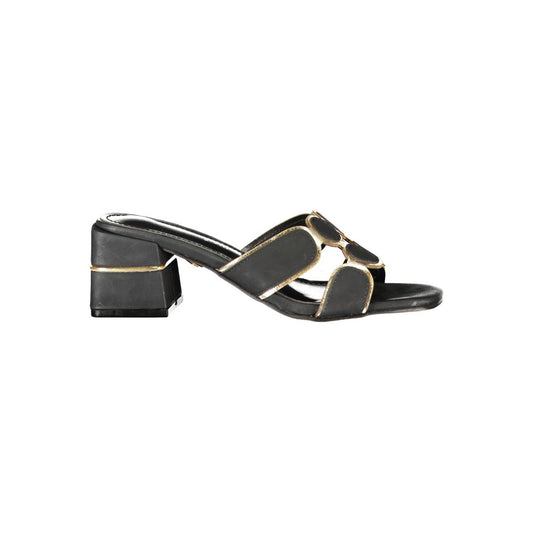 Laura Biagiotti Black Polyethylene Platform Sandals