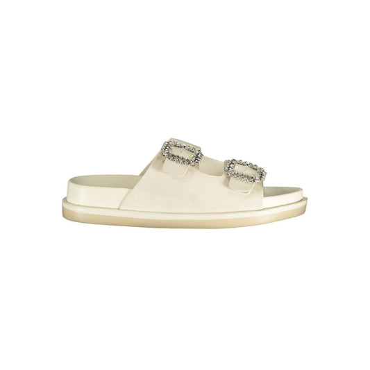 Laura Biagiotti White Polyethylene Flat Sandals