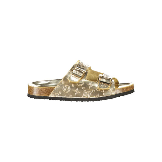 Laura Biagiotti Gold Polyethylene Flat Sandals