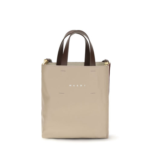 Marni Beige Calf Leather Bos Taurus Shoulder Bag