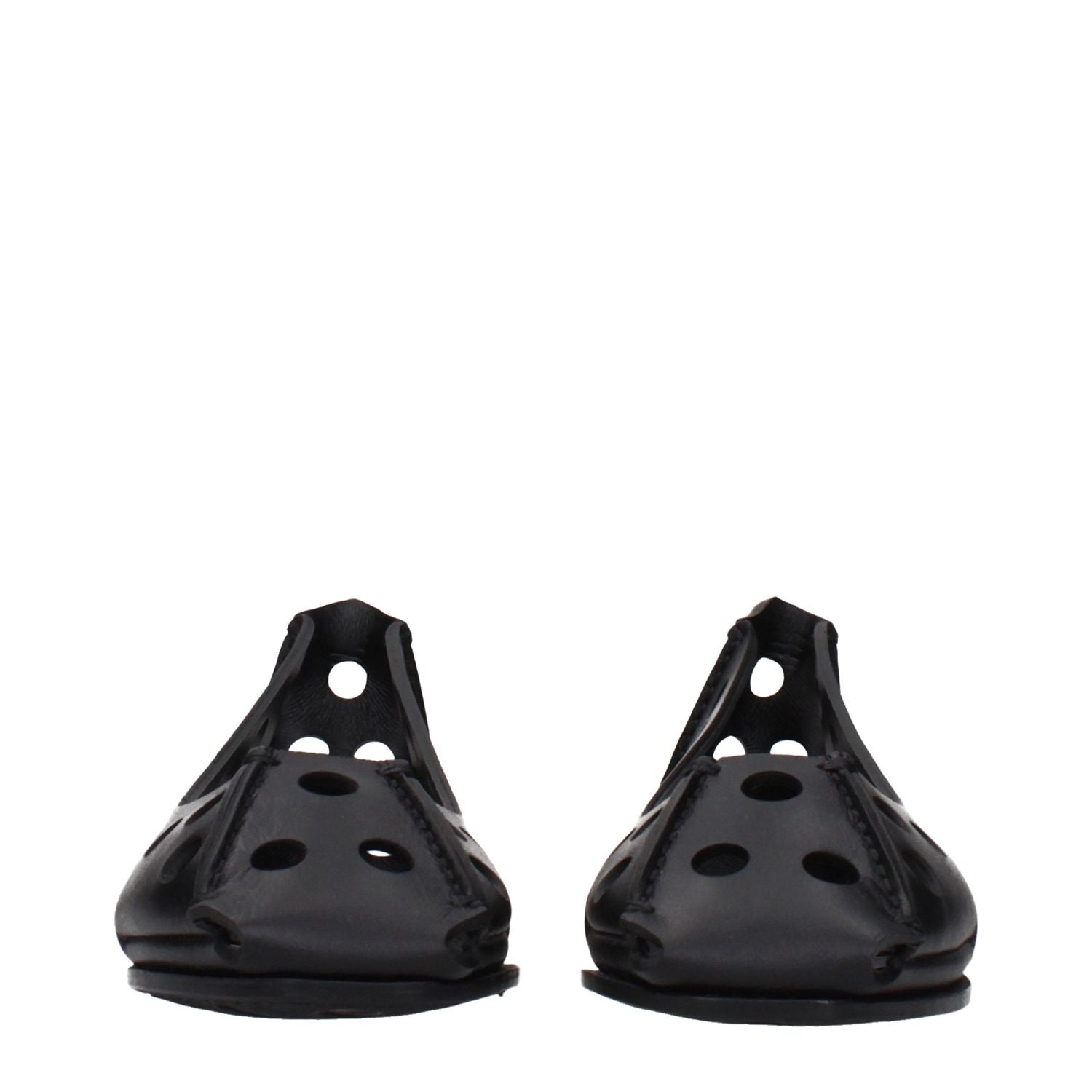 Alaïa Black Leather Ballet Flats