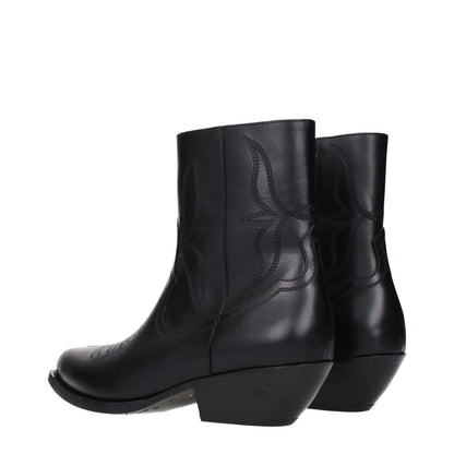 Celine Black Leather Ankle Boots