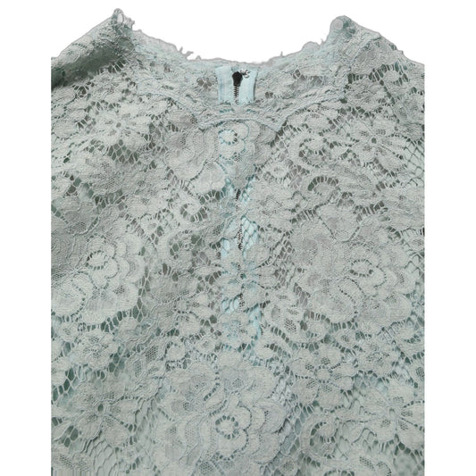 Dolce & Gabbana Mint Green Lace Sleeveless Knee Length Dress