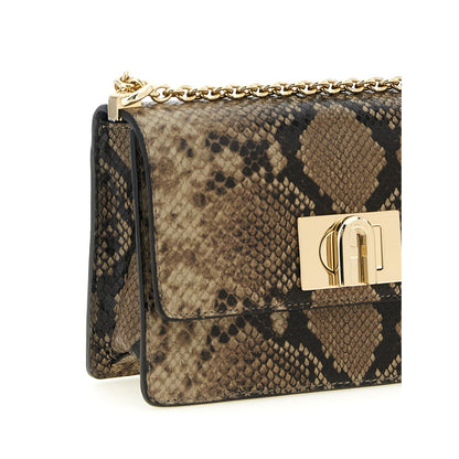 Furla Gray Goatskin Crossbody Bag