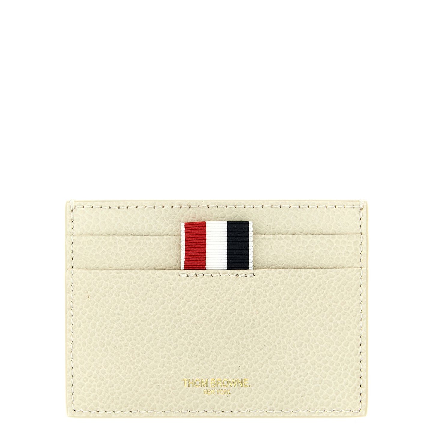 Thom Browne Beige Calfskin Cardholder