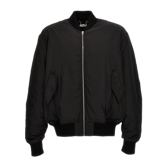 1989 Studio Black Polyester Bomber