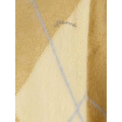 Ganni Bicolor Wool Cardigan