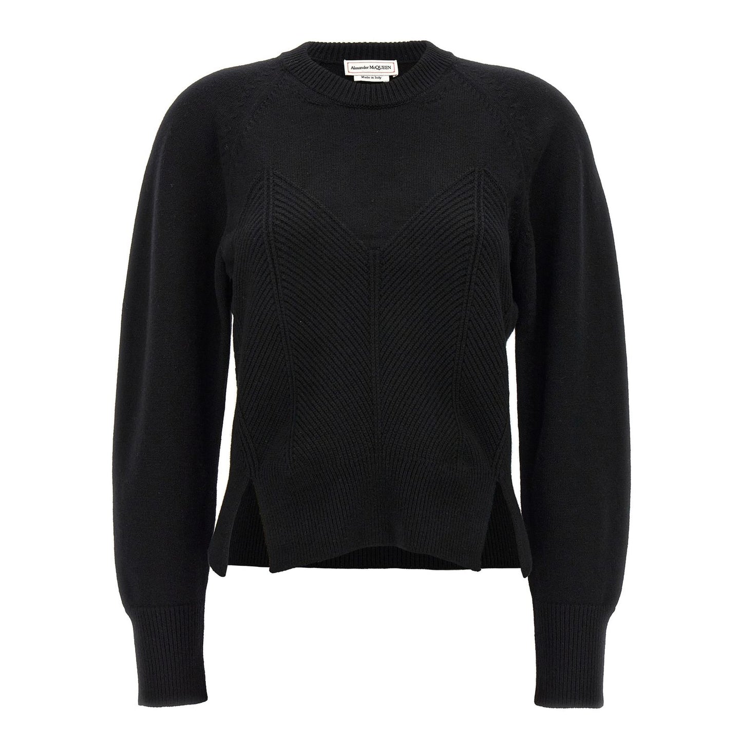Alexander McQueen Black Wool Cardigan