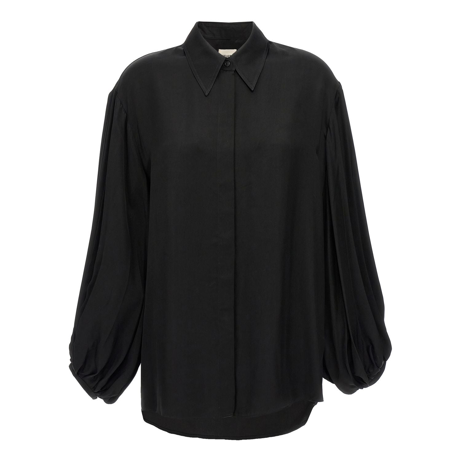 Khaite Black Cupro Blouse