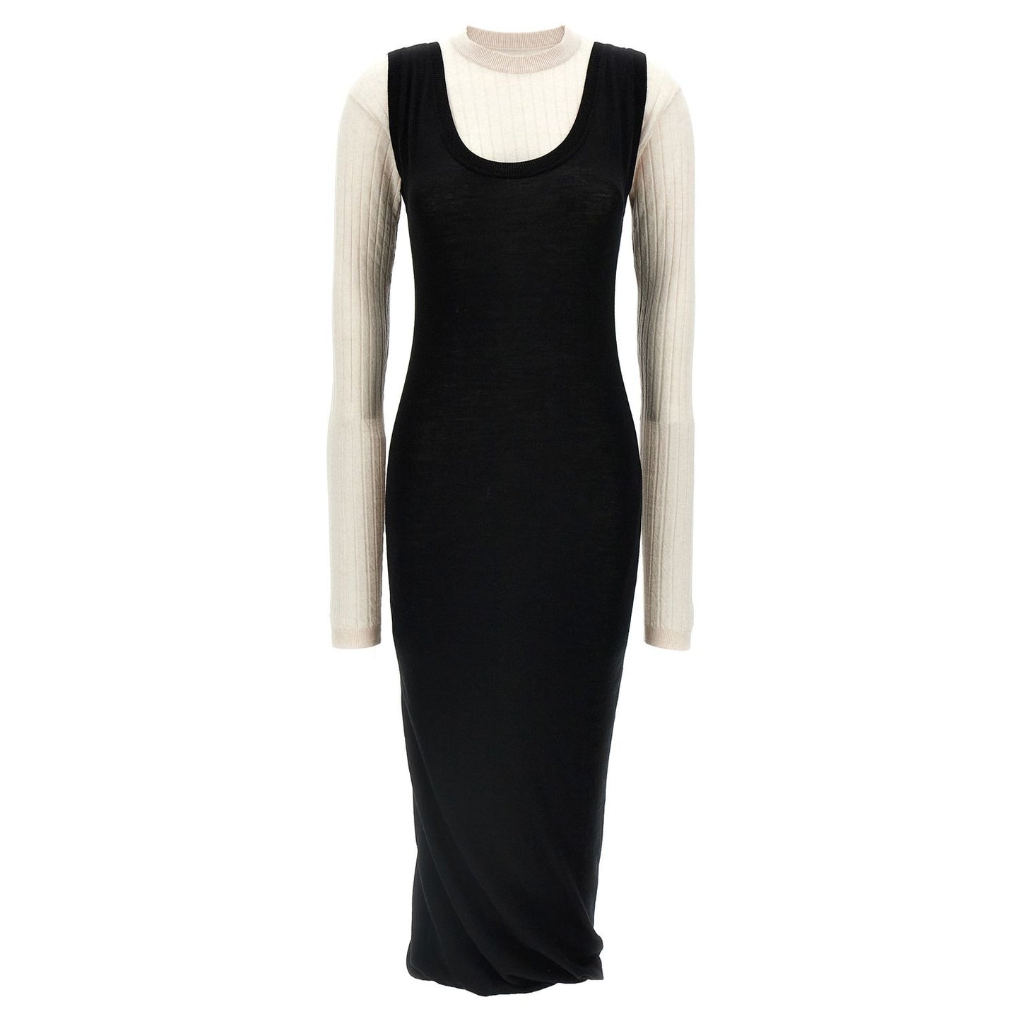 Marni Bicolor Wool Midi Dress