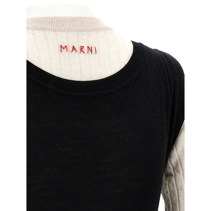 Marni Bicolor Wool Midi Dress