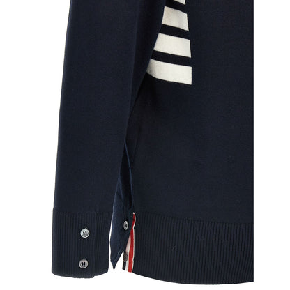 Thom Browne Blue Cotton Cardigan