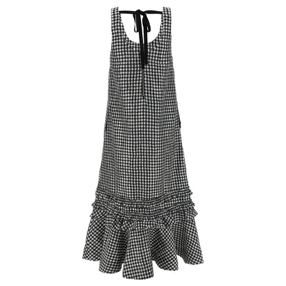 Ganni Black Polyester Midi Dress