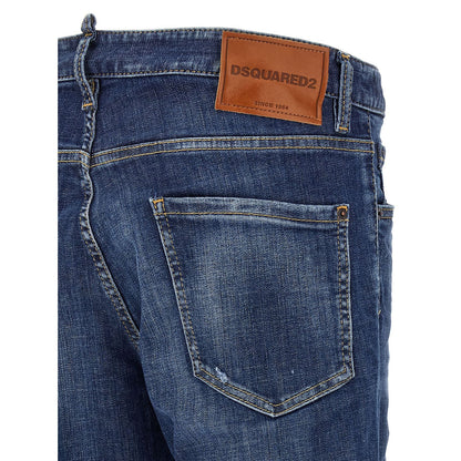 Dsquared² Blue Cotton Slim Fit Jeans