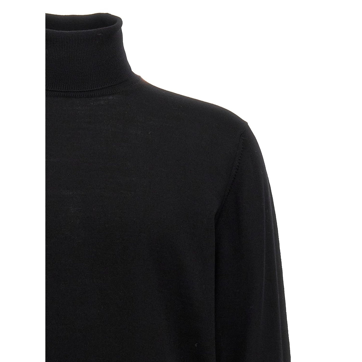 Roberto Collina Black Merino Wool Cardigan