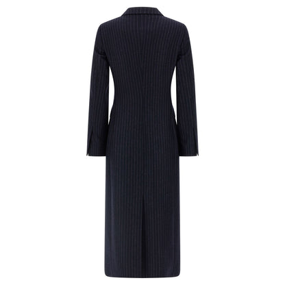 Alberto Biani Blue Virgin Wool Coat