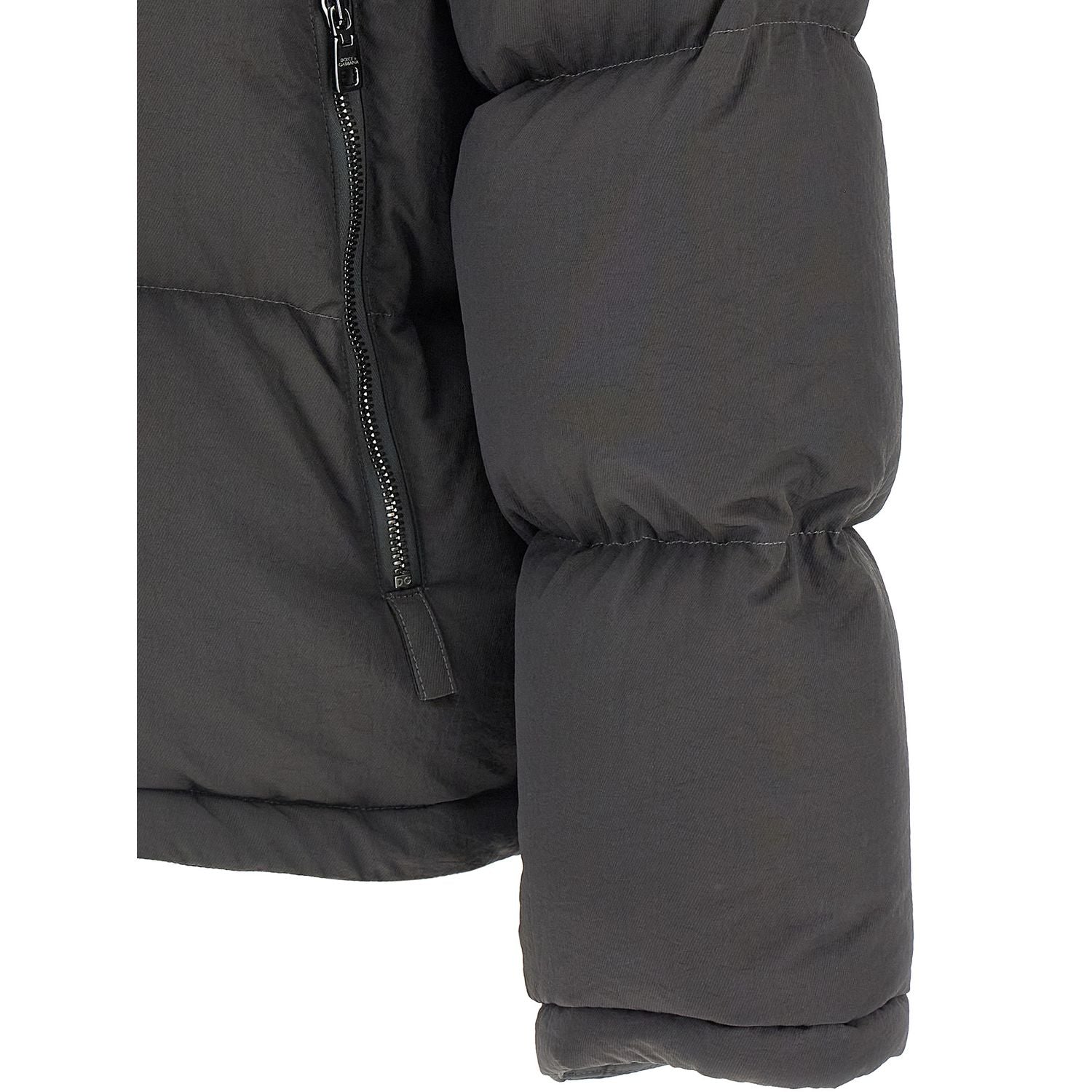 Dolce & Gabbana Gray Polyamide Full-Length Jacket