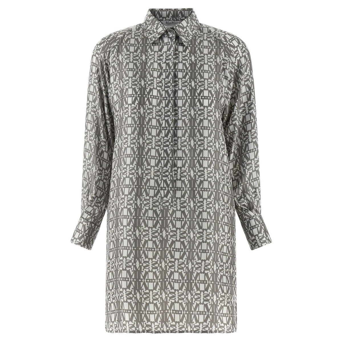 Max Mara Gray Silk Short Dress